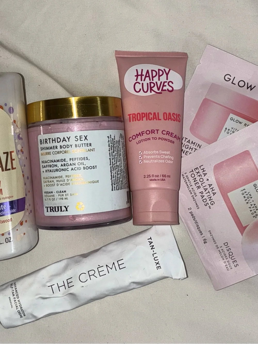 Body & Skincare Bundle! Truly, Glow Recipe, Tree Hut, Tan-Luxe!